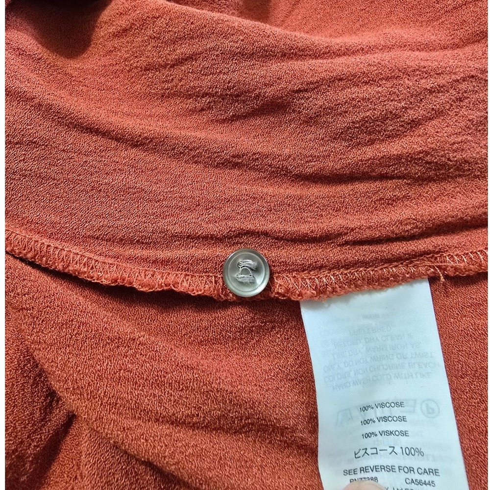 Madewell Tiered Button Back Blouse In Rust Sz L - Picture 8 of 13